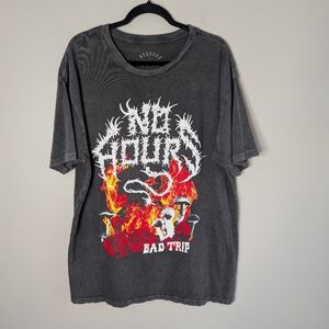 No Hours Bad Trip Flame Skull Tshirt